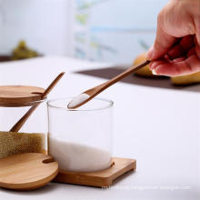 Home Kitchen Glass Jars and Bottles with Bamboo Lid and Wood Spoon